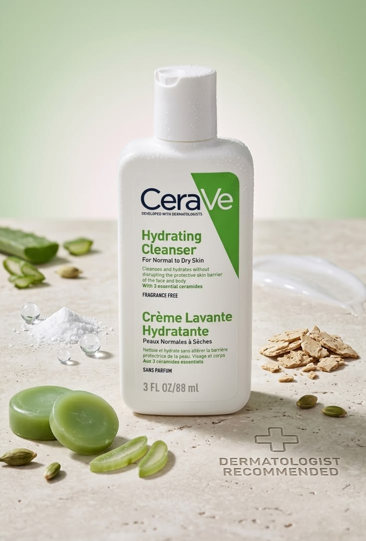 CeraVe Hydrating Cleanser – Gentle Daily Face & Body Wash